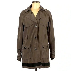 Tommy Hilfiger | Vintage Brown Grey Y2K Water Resistant Rain Coat Size M Medium
